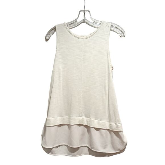 J Crew Drapey Tank Top Silky Hem Ivory Sleeveless Summer Shirt Solid SMALL C8031 - Picture 4 of 13